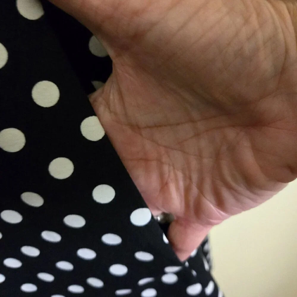 Kate Spade Lia Dot Ponte Dress Black White Polka Dot Flounce Sleeves Size XS